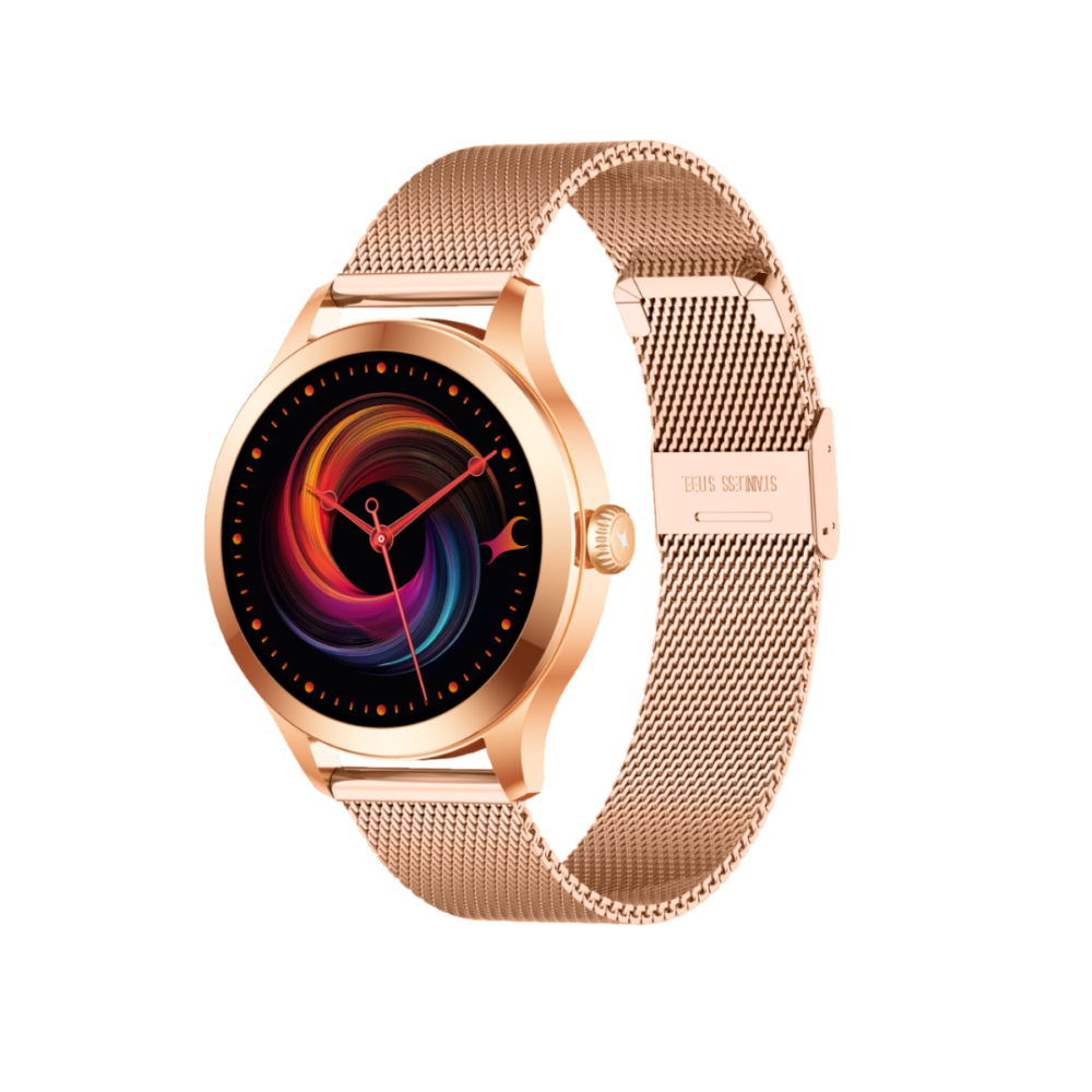 Fastrack Vybe Smartwatch with Metal Strap - Rose Gold