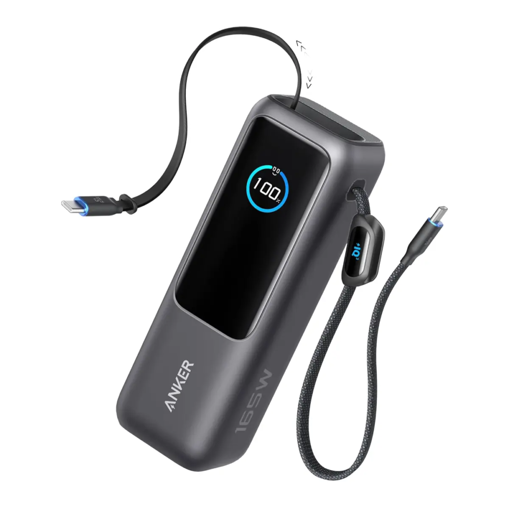 Anker Laptop Power Bank 25000mAh 165W Built-In and Retractable Cables